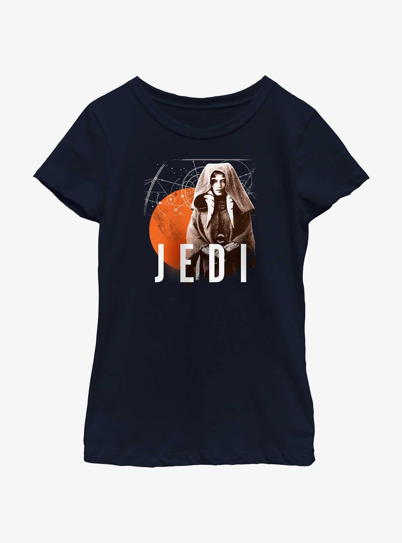 Star Wars Ahsoka Galactic Jedi Youth Girls T-Shirt, NAVY, hi-res