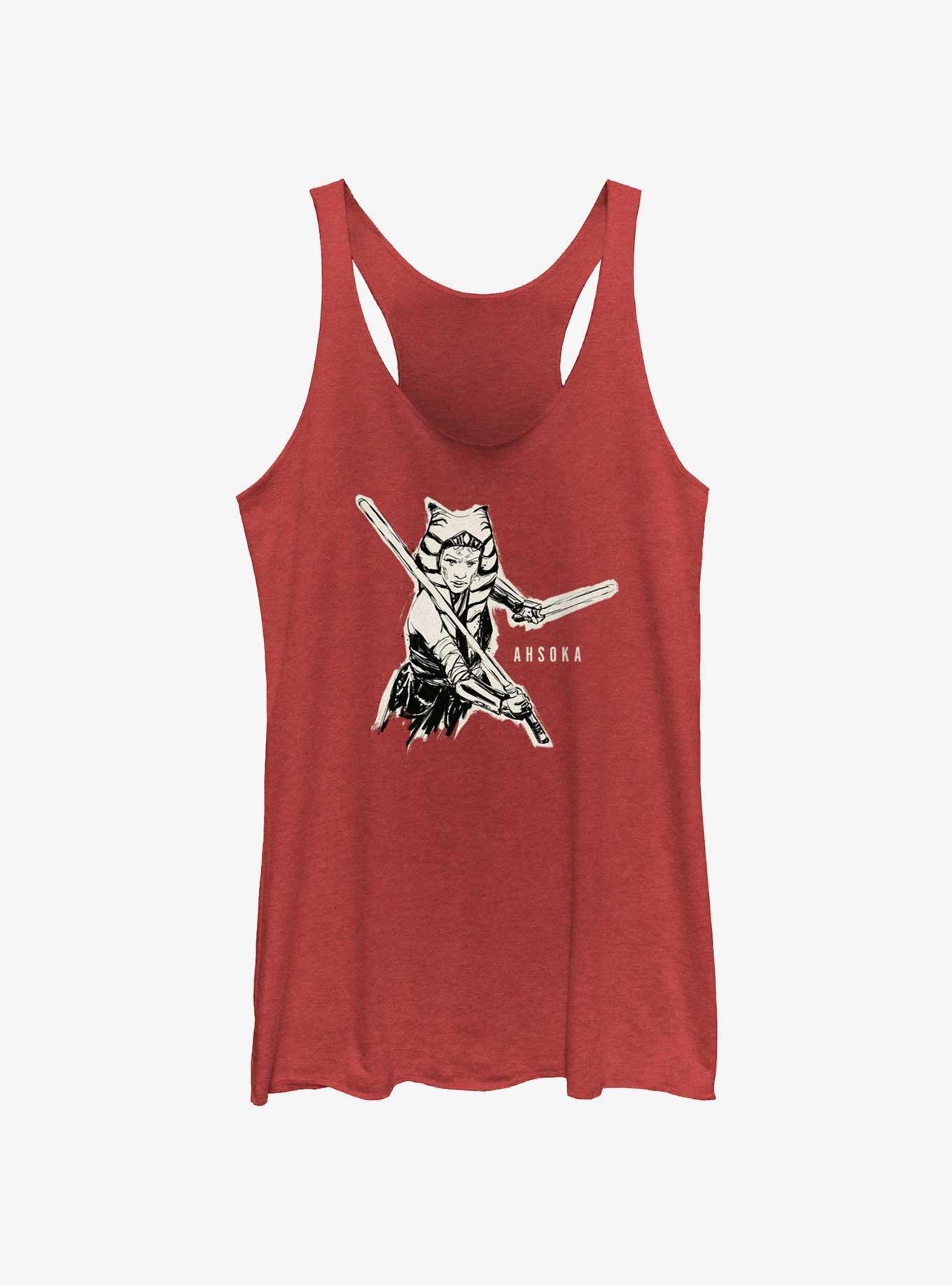 Star Wars Ahsoka Jedi Sketch Womens Tank Top, , hi-res