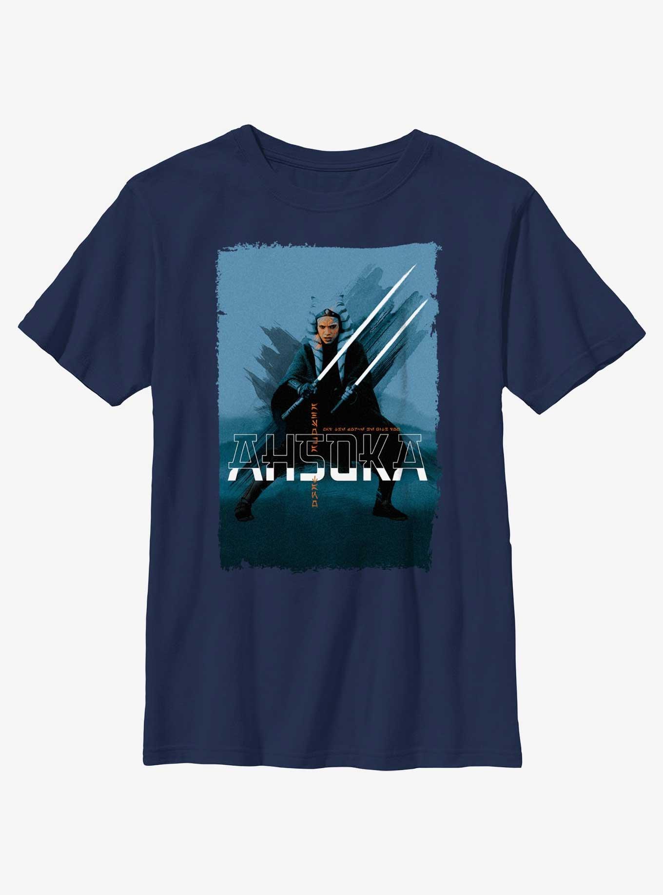 Star Wars Ahsoka Cold Tonal Youth T-Shirt, NAVY, hi-res