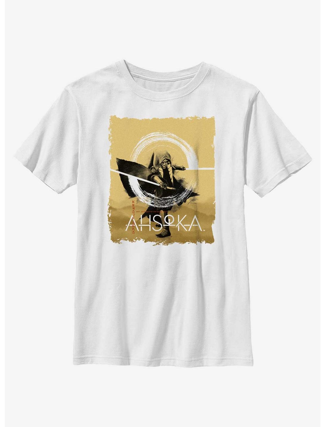 Star Wars Ahsoka Circular Saber Youth T-Shirt, WHITE, hi-res