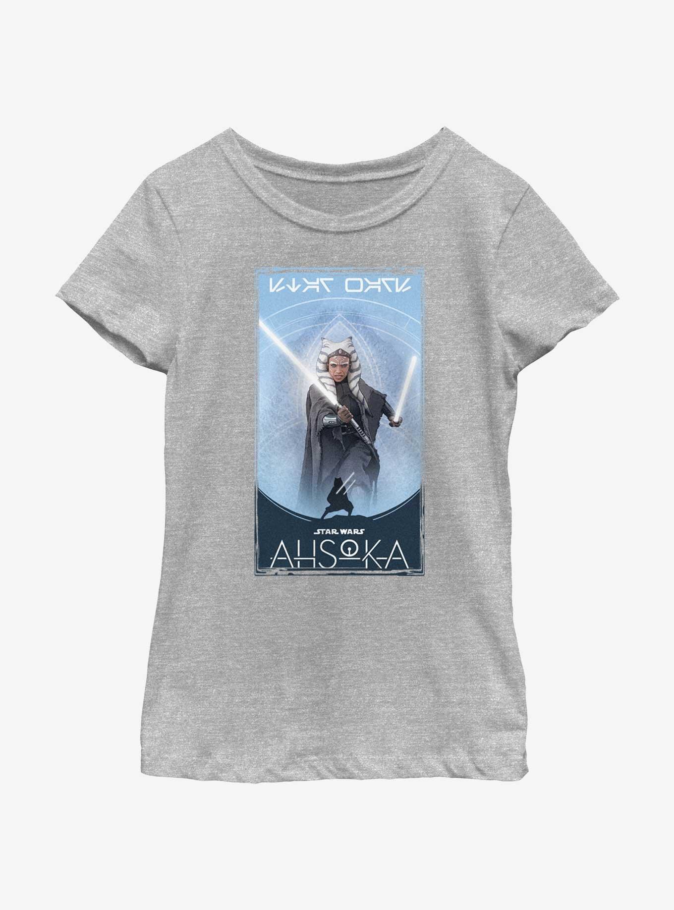 Star Wars Ahsoka Jedi Poster Youth Girls T-Shirt, ATH HTR, hi-res