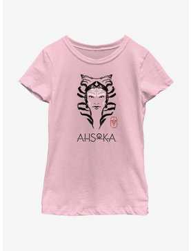 Star Wars Ahsoka Face Portrait Youth Girls T-Shirt, , hi-res
