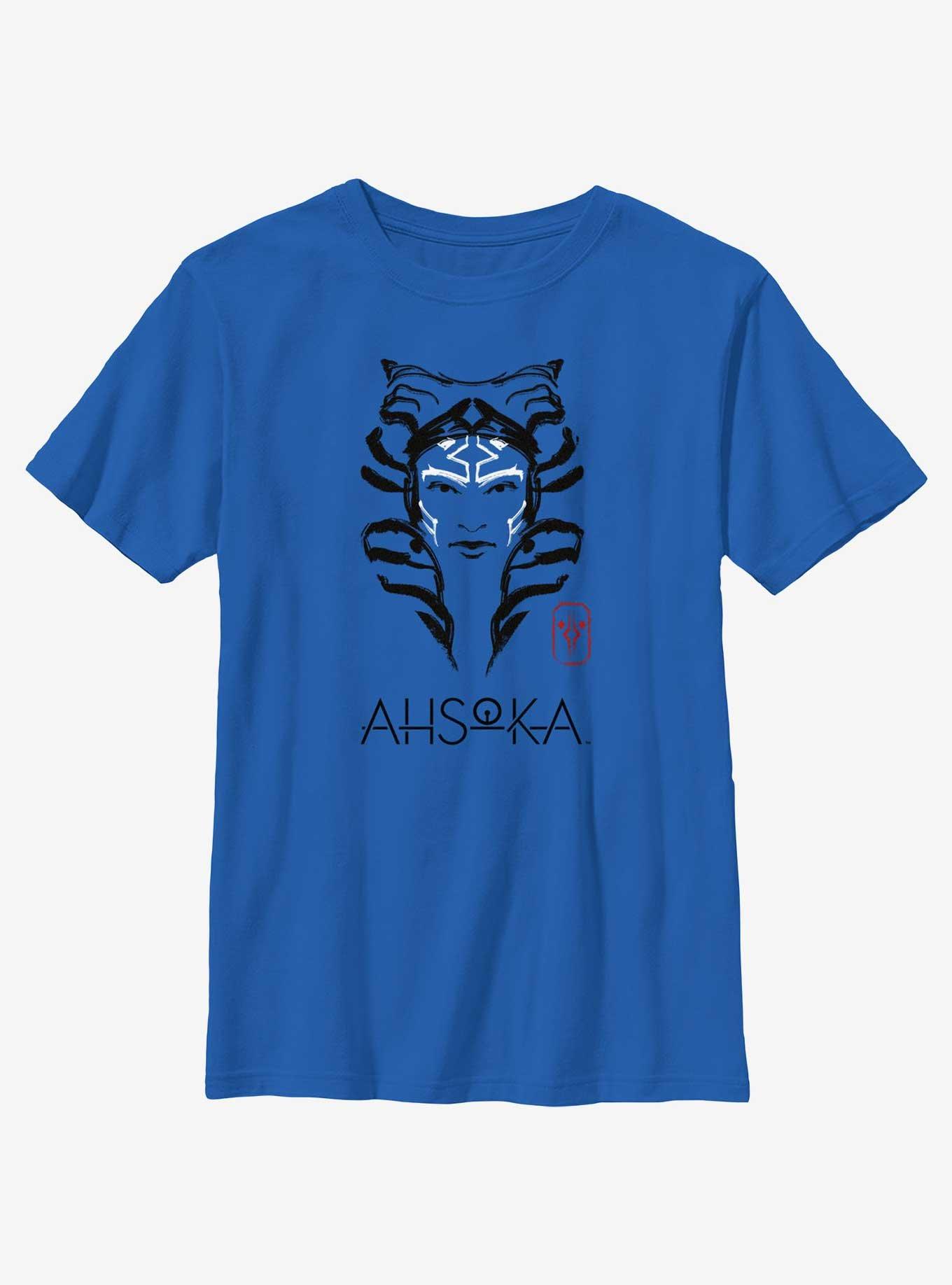 Star Wars Ahsoka Face Portrait Youth T-Shirt, , hi-res