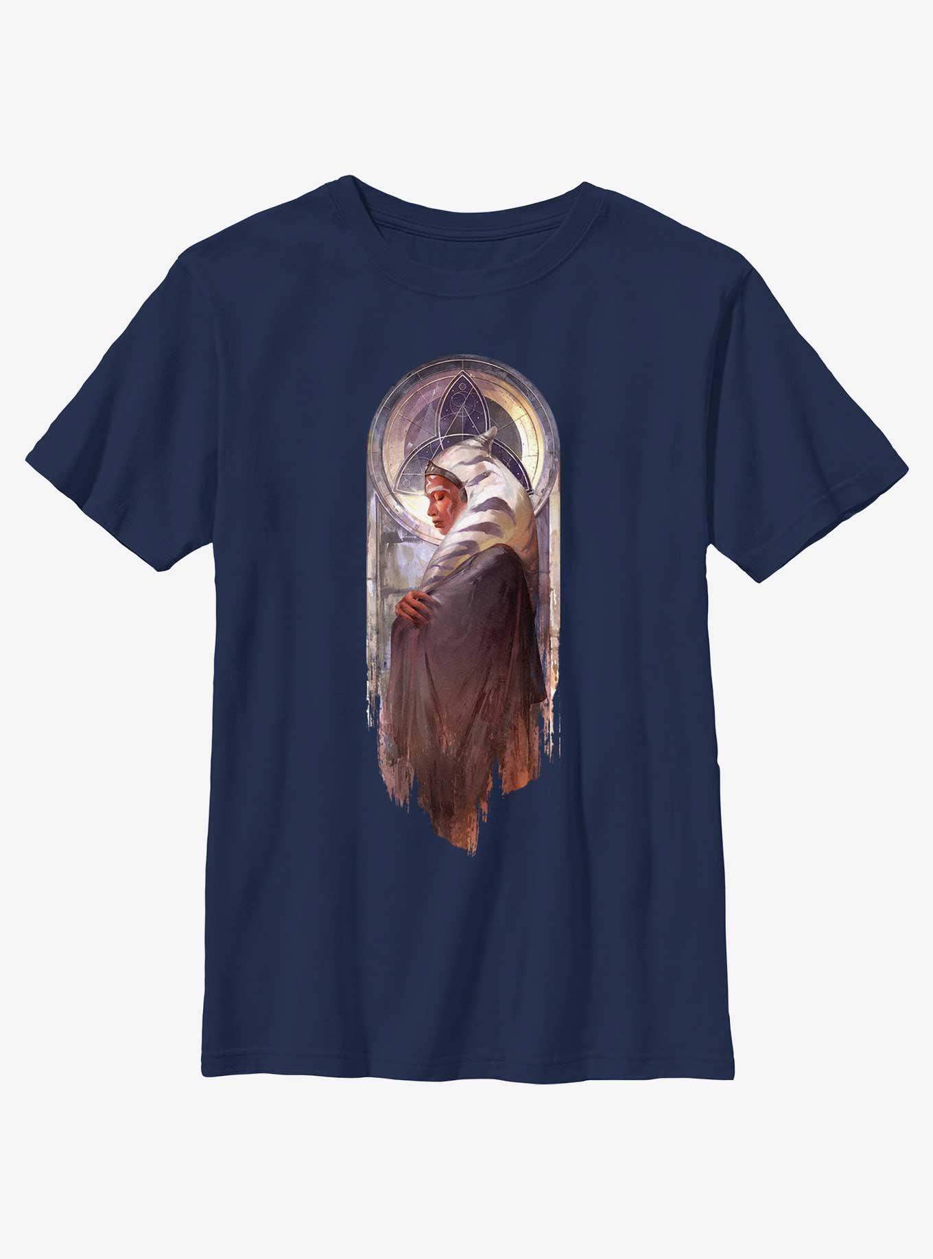 Star Wars Ahsoka Monastic Painting Youth T-Shirt, NAVY, hi-res