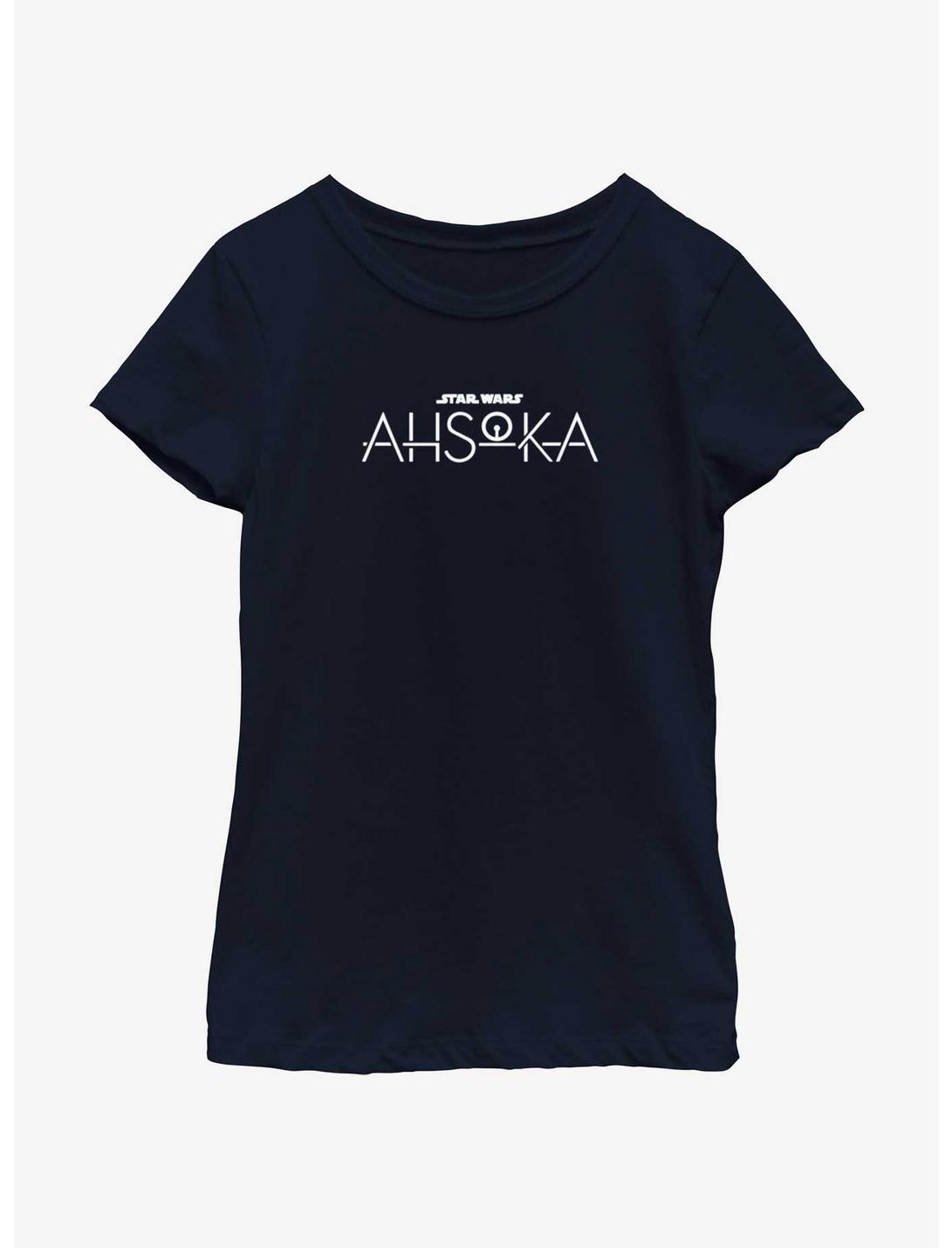 Star Wars Ahsoka Light Logo Youth Girls T-Shirt, NAVY, hi-res