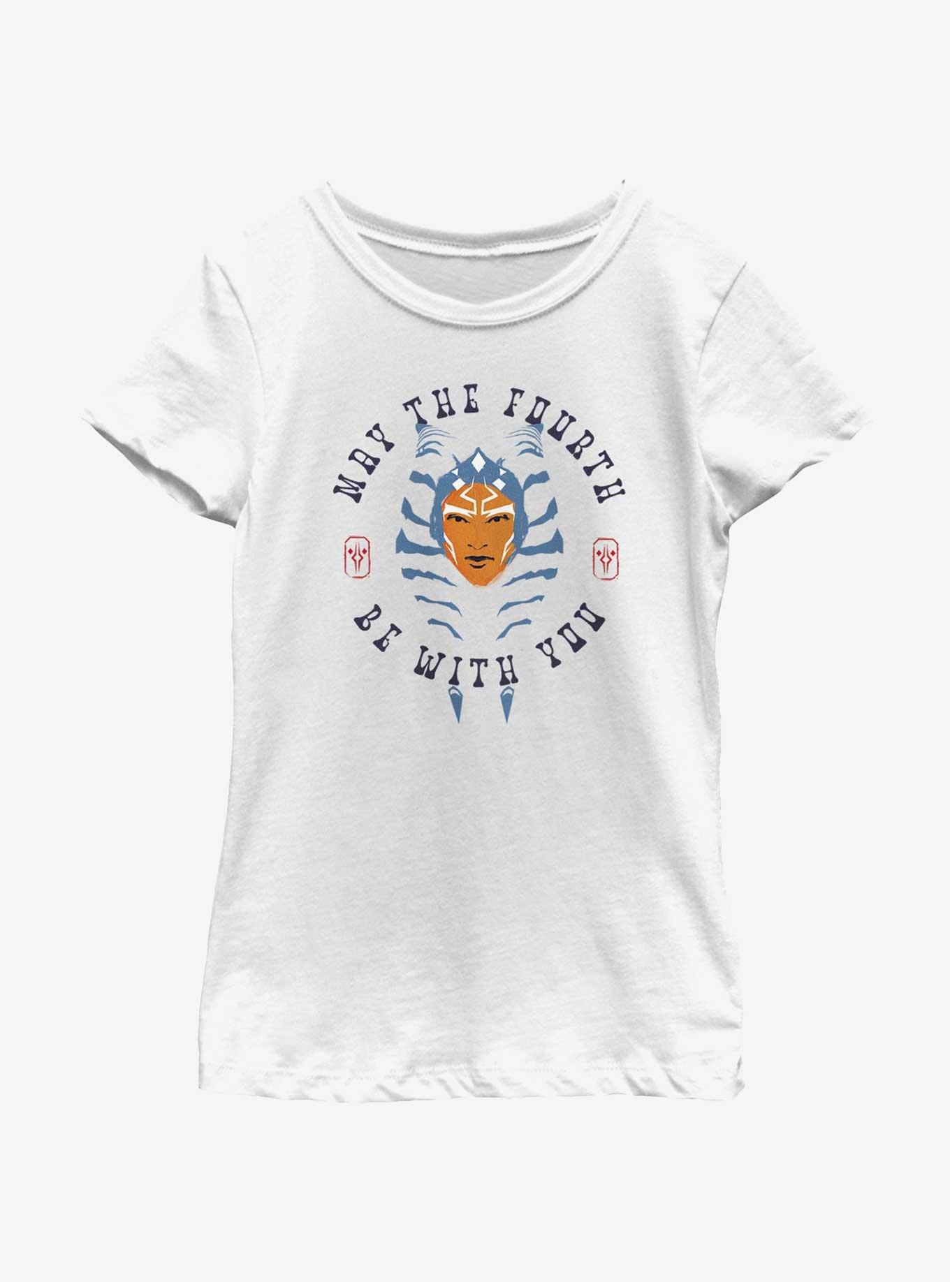 Star Wars Ahsoka May The Fourth Be With You Youth Girls T-Shirt, WHITE, hi-res