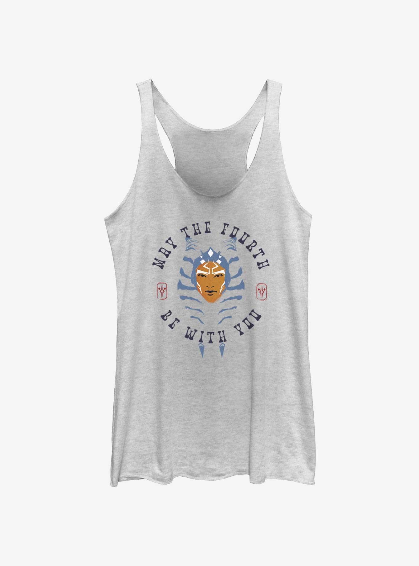 Star Wars Ahsoka May The Fourth Be With You Womens Tank Top, WHITE HTR, hi-res