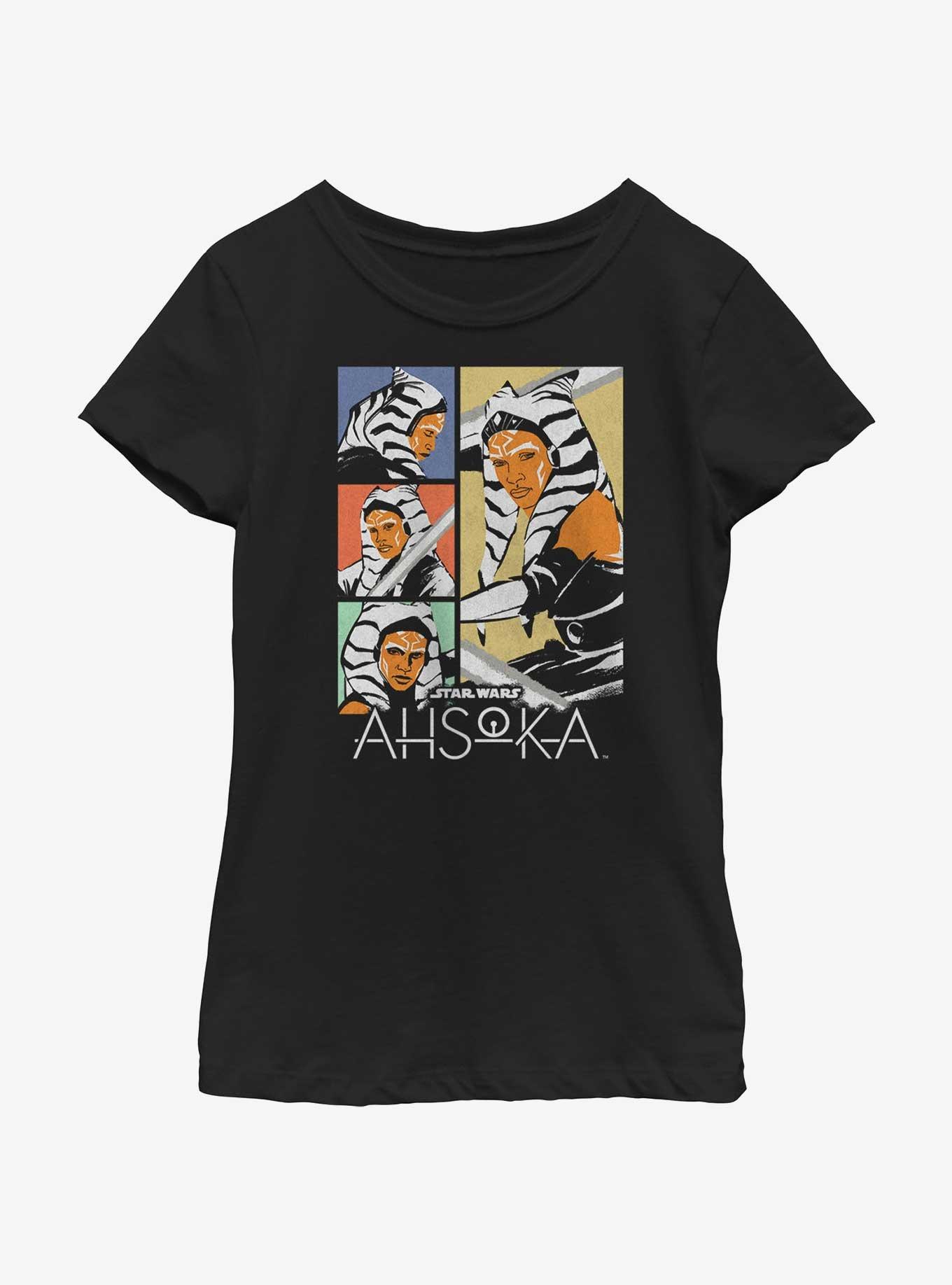 Star Wars Ahsoka Jedi Box Up Youth Girls T-Shirt, BLACK, hi-res