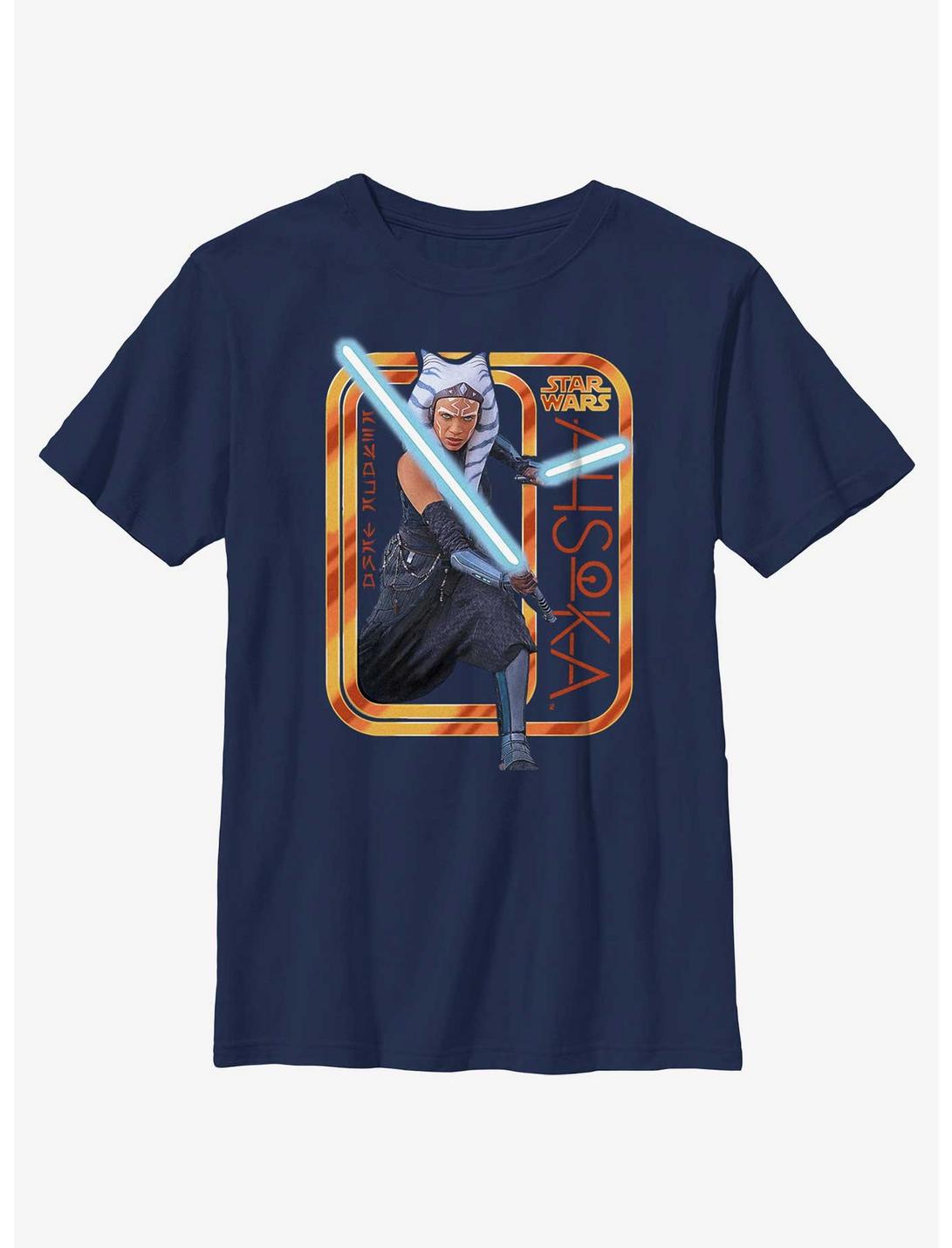 Star Wars Ahsoka Saber Badge Youth T-Shirt, NAVY, hi-res
