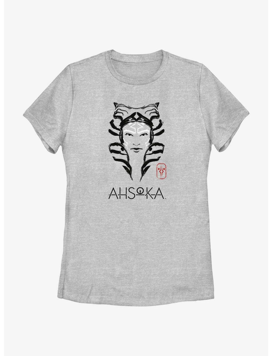 Star Wars Ahsoka Face Portrait Womens T-Shirt, ATH HTR, hi-res
