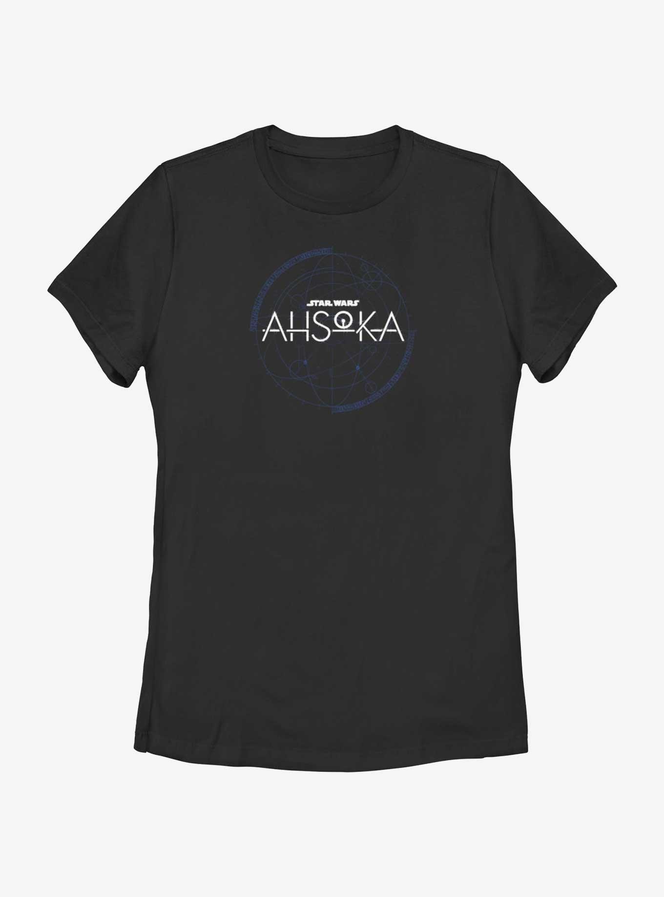 Star Wars Ahsoka Planetary Logo Womens T-Shirt, BLACK, hi-res