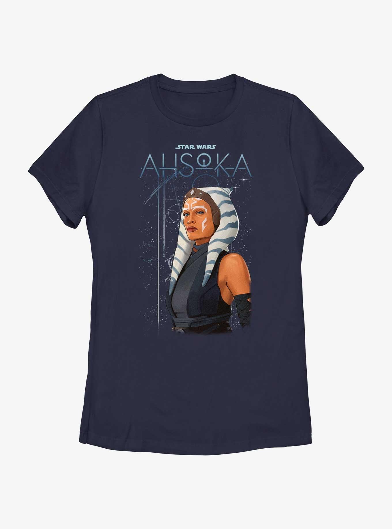 Star Wars Ahsoka Celestial Jedi Womens T-Shirt Her Universe Web Exclusive, NAVY, hi-res