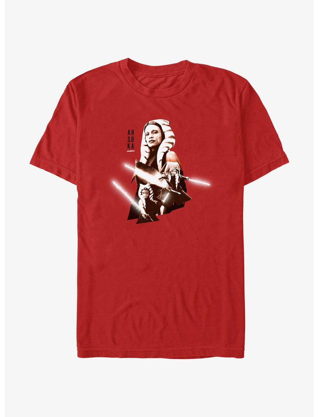 Star Wars Ahsoka Hero Portrait T-Shirt, RED, hi-res