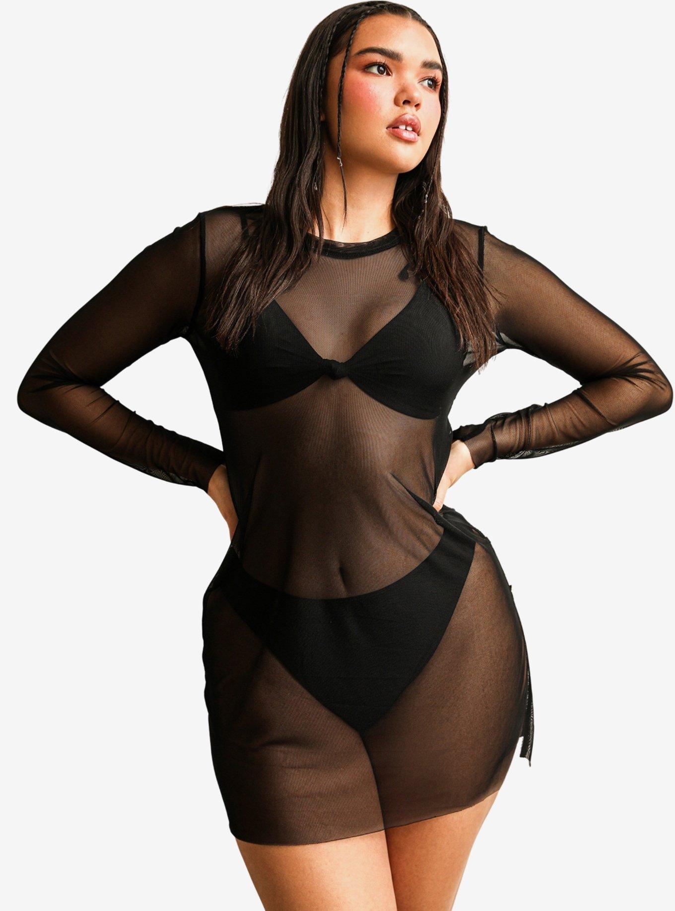 Dippin' Daisy's Main Character Swim Dress Cover-Up Black, , hi-res
