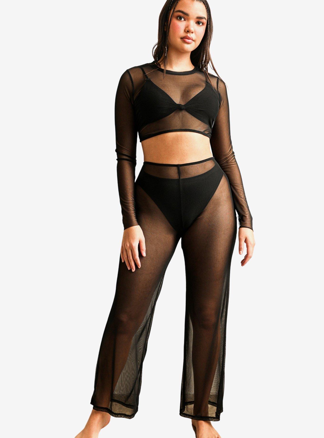 Black mesh sale swim pants