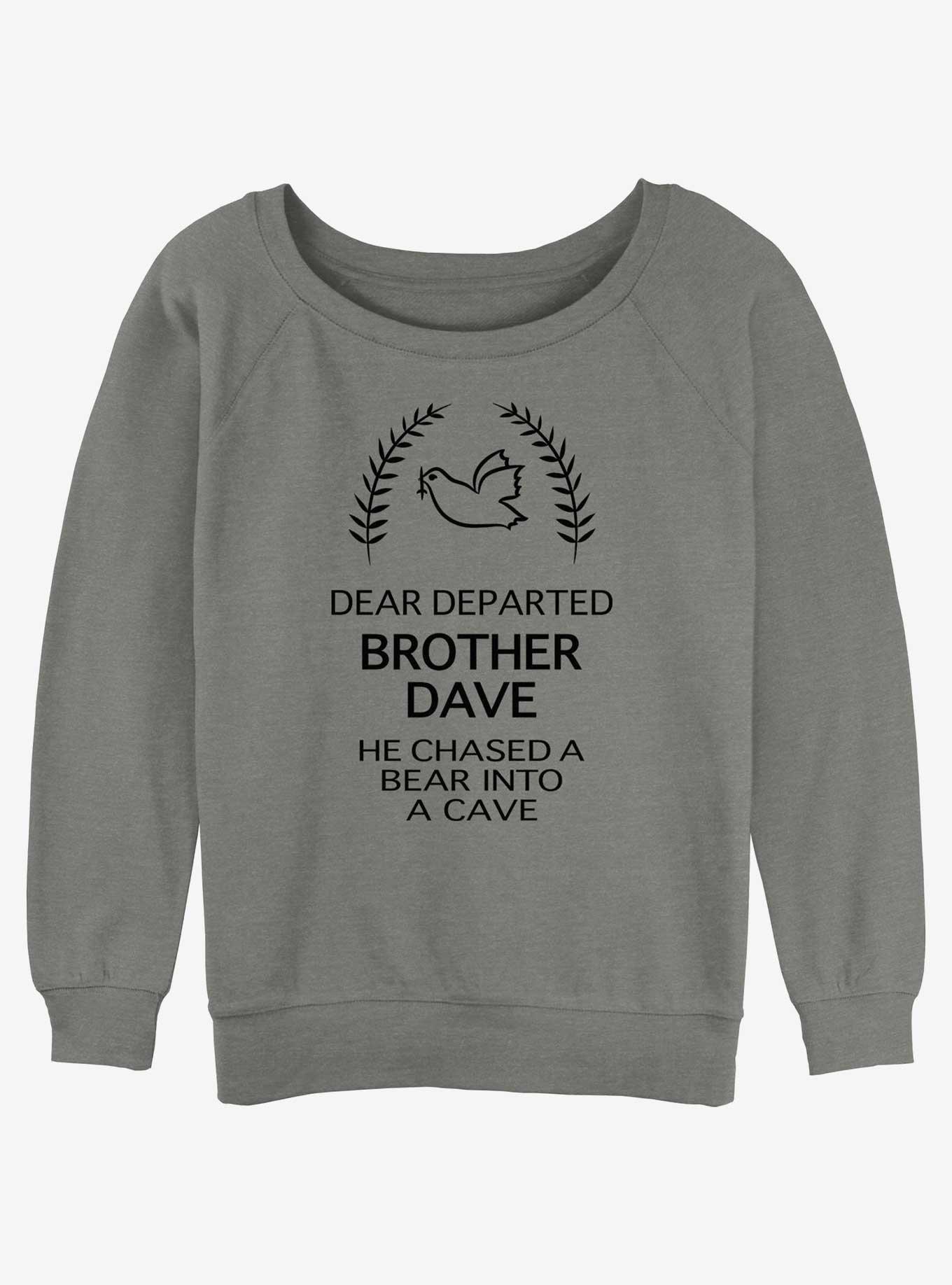 Disney Haunted Mansion Dear Departed Brother Dave Womens Slouchy Sweatshirt, GRAY HTR, hi-res