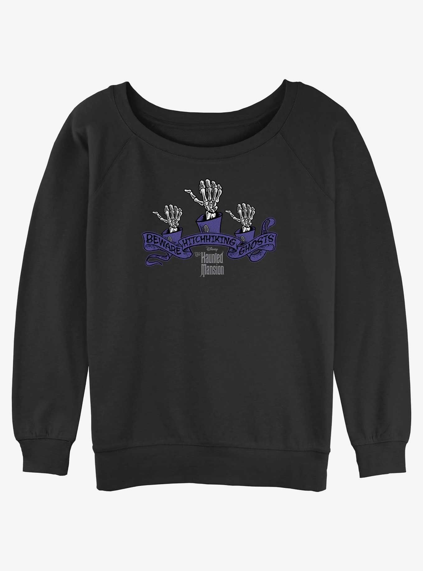 Disney Haunted Mansion Beware Hitchhiking Ghosts Womens Slouchy Sweatshirt, , hi-res