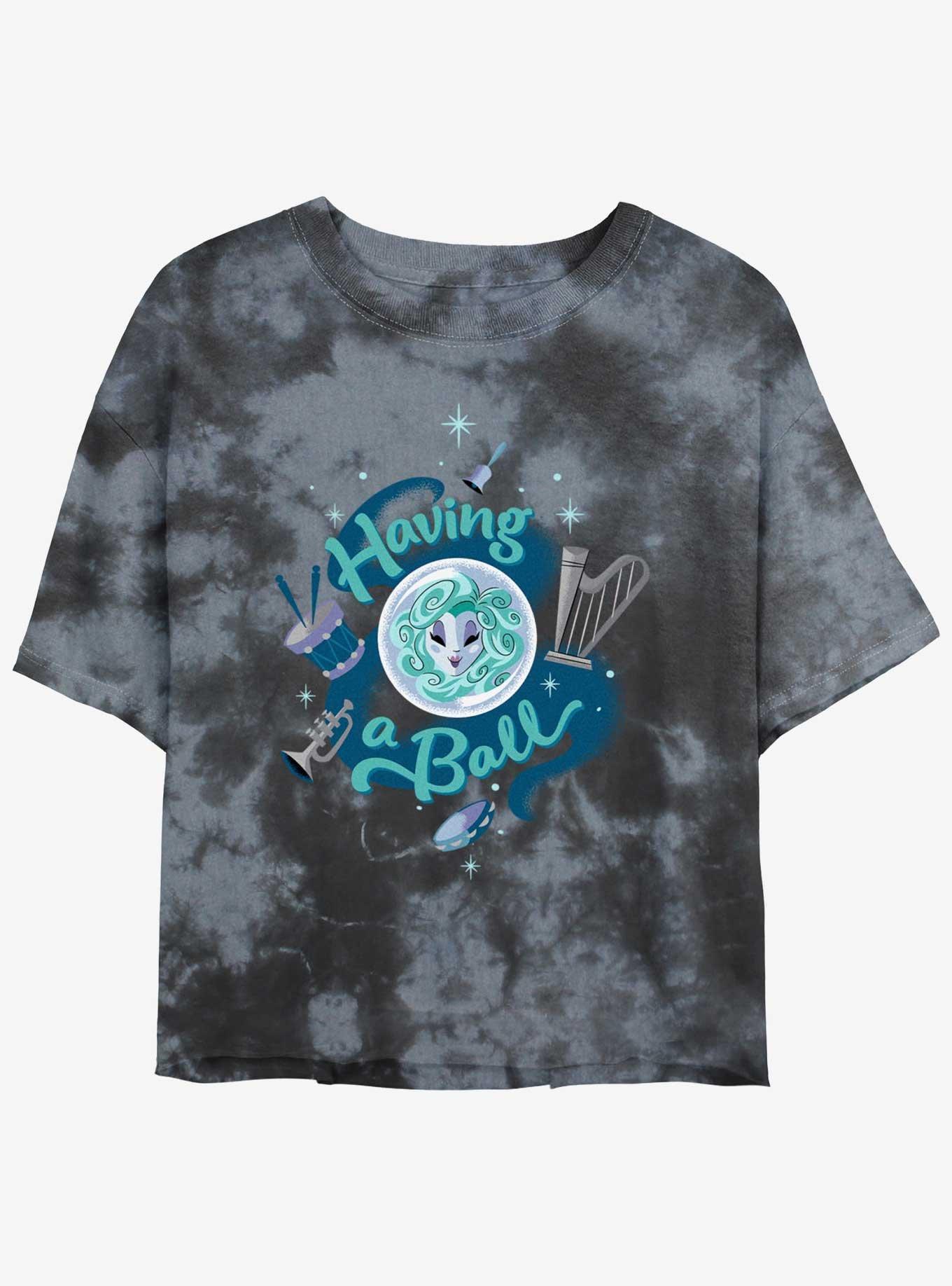 Disney Haunted Mansion Madam Leota Having A Ball Tie-Dye Womens Crop T-Shirt, BLKCHAR, hi-res