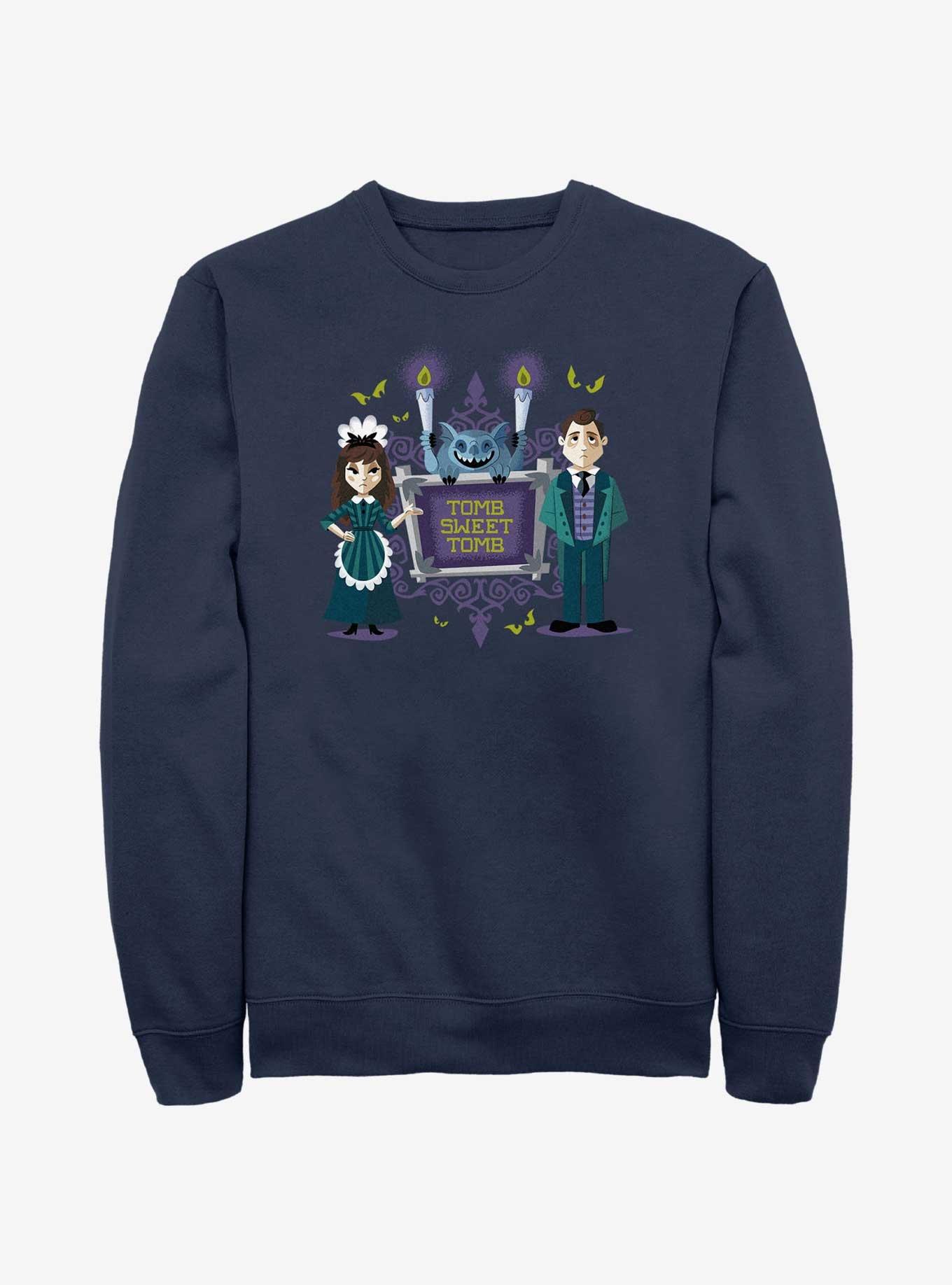 Disney Haunted Mansion Maid & Butler Tomb Sweet Tomb Sweatshirt, NAVY, hi-res