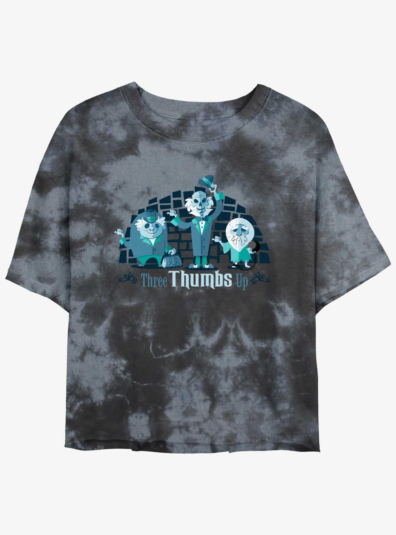 Disney Haunted Mansion Three Thumbs Up Tie-Dye Womens Crop T-Shirt, , hi-res