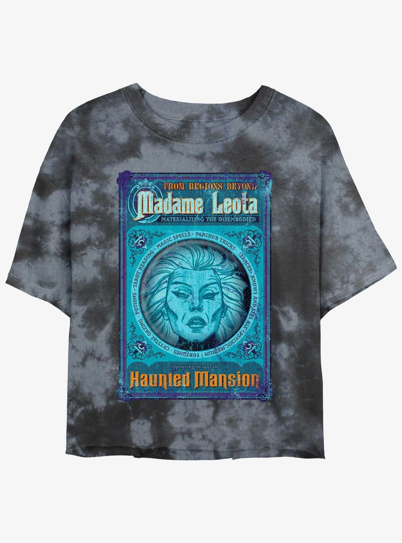 Disney Haunted Mansion Madame Leota Poster Tie-Dye Womens Crop T-Shirt, BLKCHAR, hi-res
