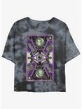 Disney Haunted Mansion Madam Leota Tarot Card Tie-Dye Womens Crop T-Shirt, BLKCHAR, hi-res