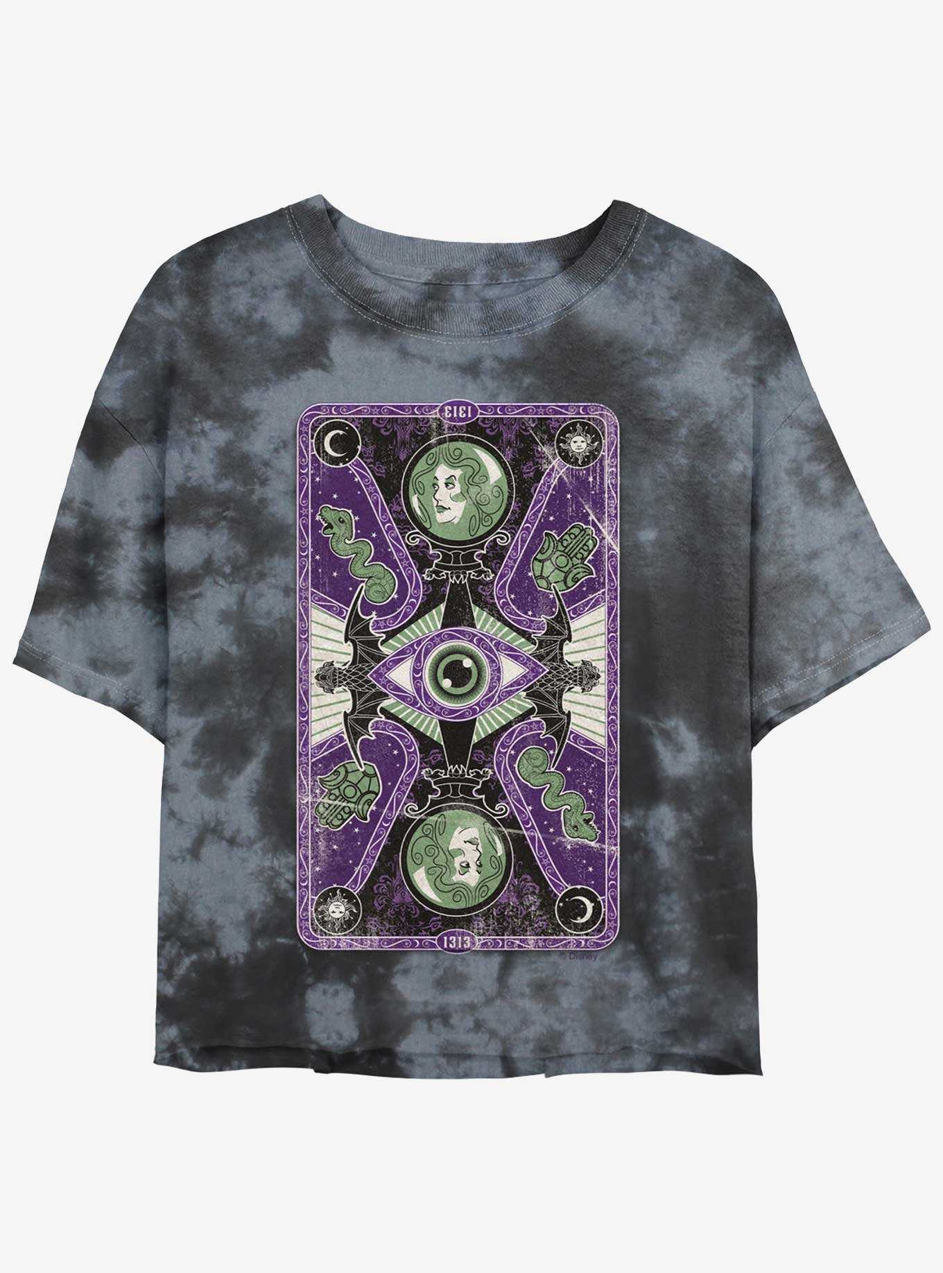 Disney Haunted Mansion Madam Leota Tarot Card Tie-Dye Womens Crop T-Shirt, , hi-res