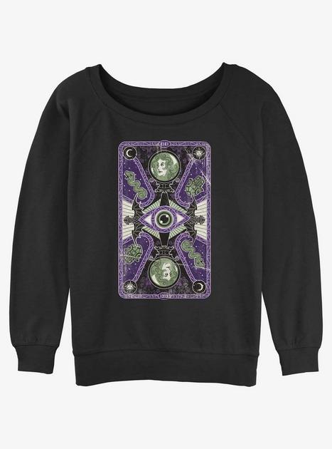 Disney Haunted Mansion Madam Leota Tarot Card Womens Slouchy Sweatshirt ...