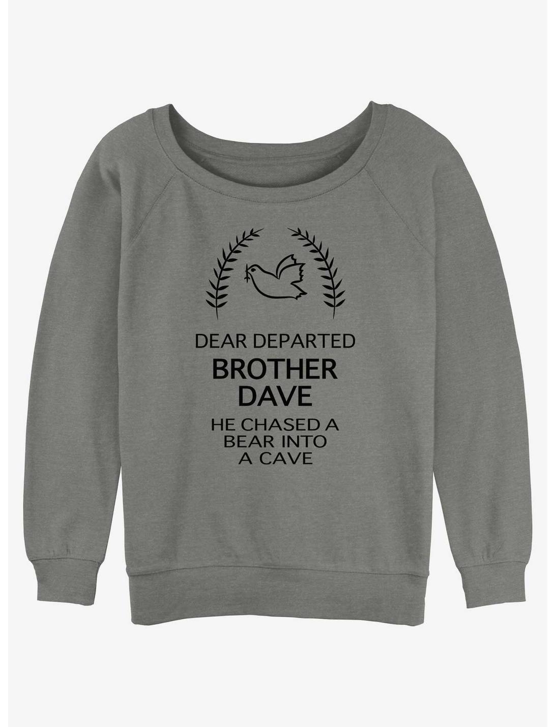 Disney Haunted Mansion Dear Departed Brother Dave Womens Slouchy Sweatshirt, GRAY HTR, hi-res