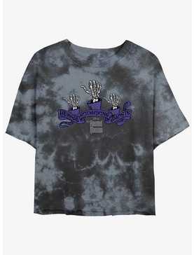 Disney Haunted Mansion Beware Hitchhiking Ghosts Tie-Dye Womens Crop T-Shirt, , hi-res