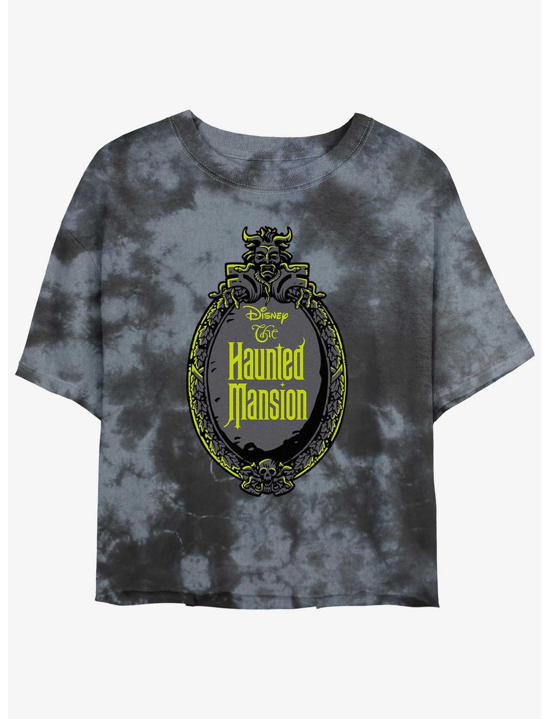 Disney Haunted Mansion Haunted Mirror Tie-Dye Womens Crop T-Shirt, BLKCHAR, hi-res