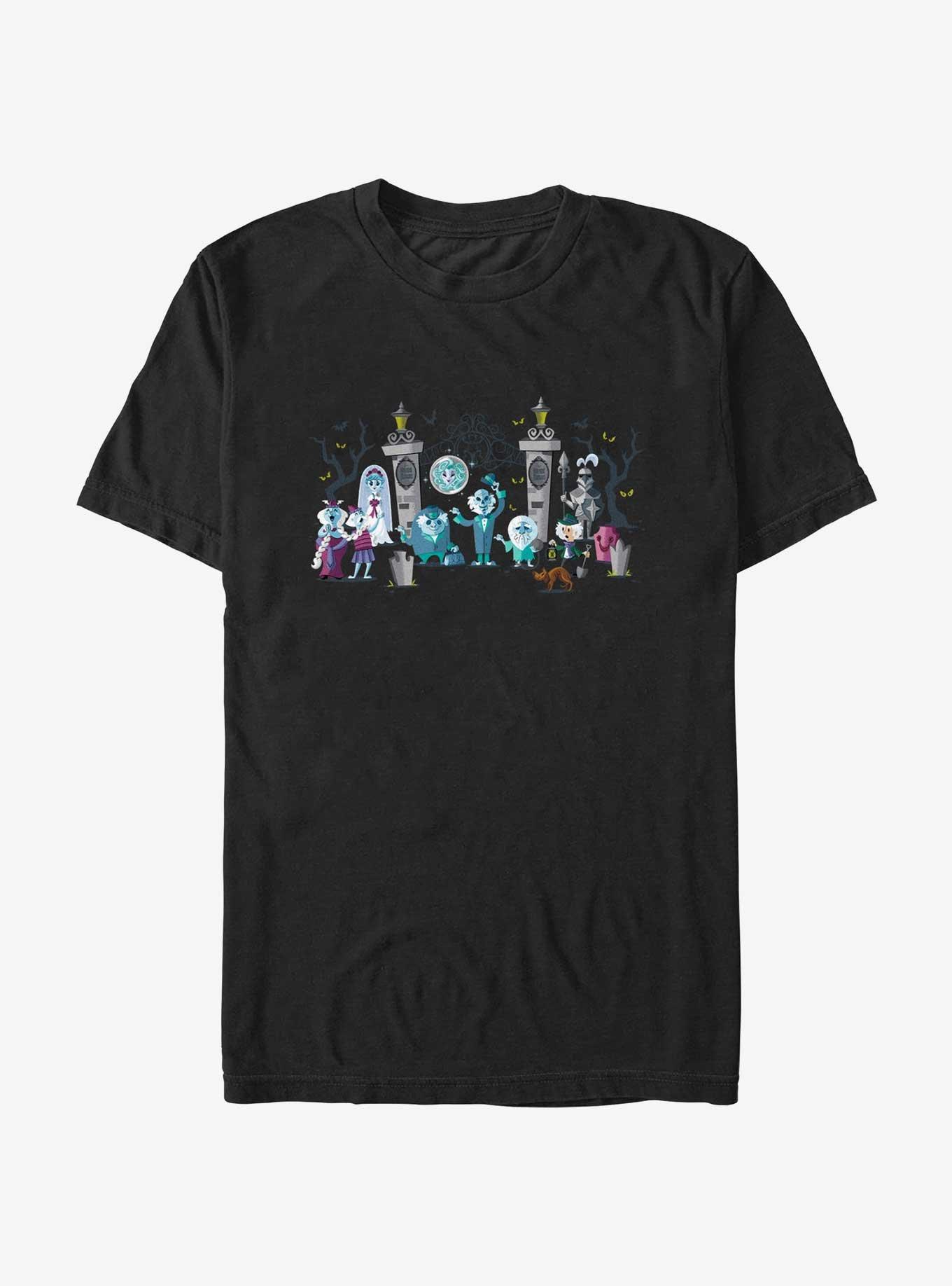 Disney Haunted Mansion Entrance Lineup T-Shirt, BLACK, hi-res