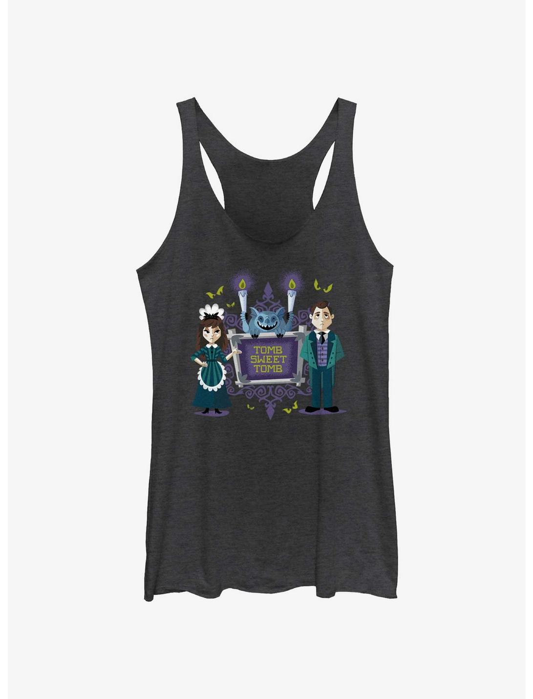 Disney Haunted Mansion Maid & Butler Tomb Sweet Tomb Womens Tank Top, BLK HTR, hi-res