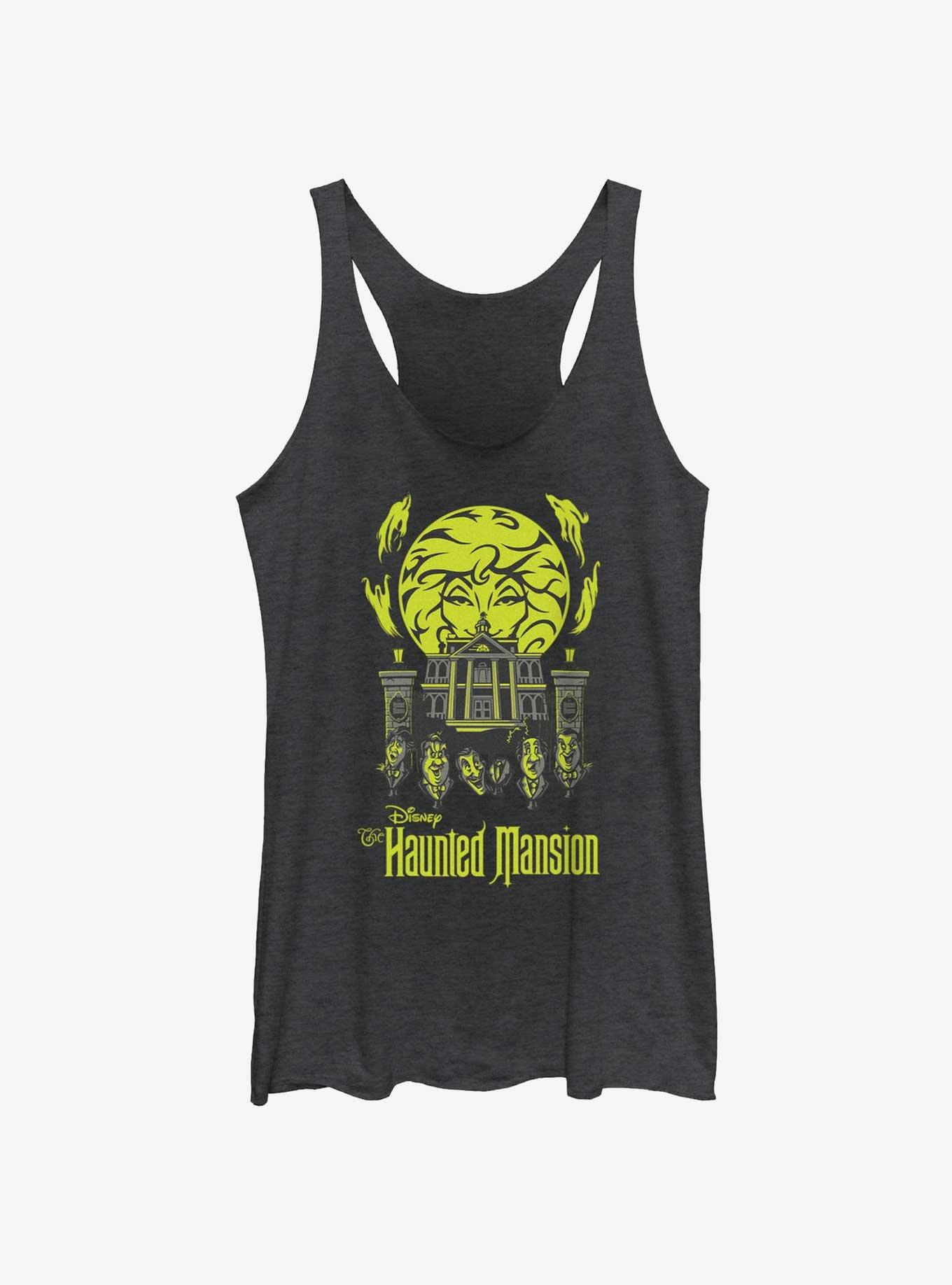 Disney Haunted Mansion Leota Toombs Crystal Ball Talking Heads Womens Tank Top, BLK HTR, hi-res