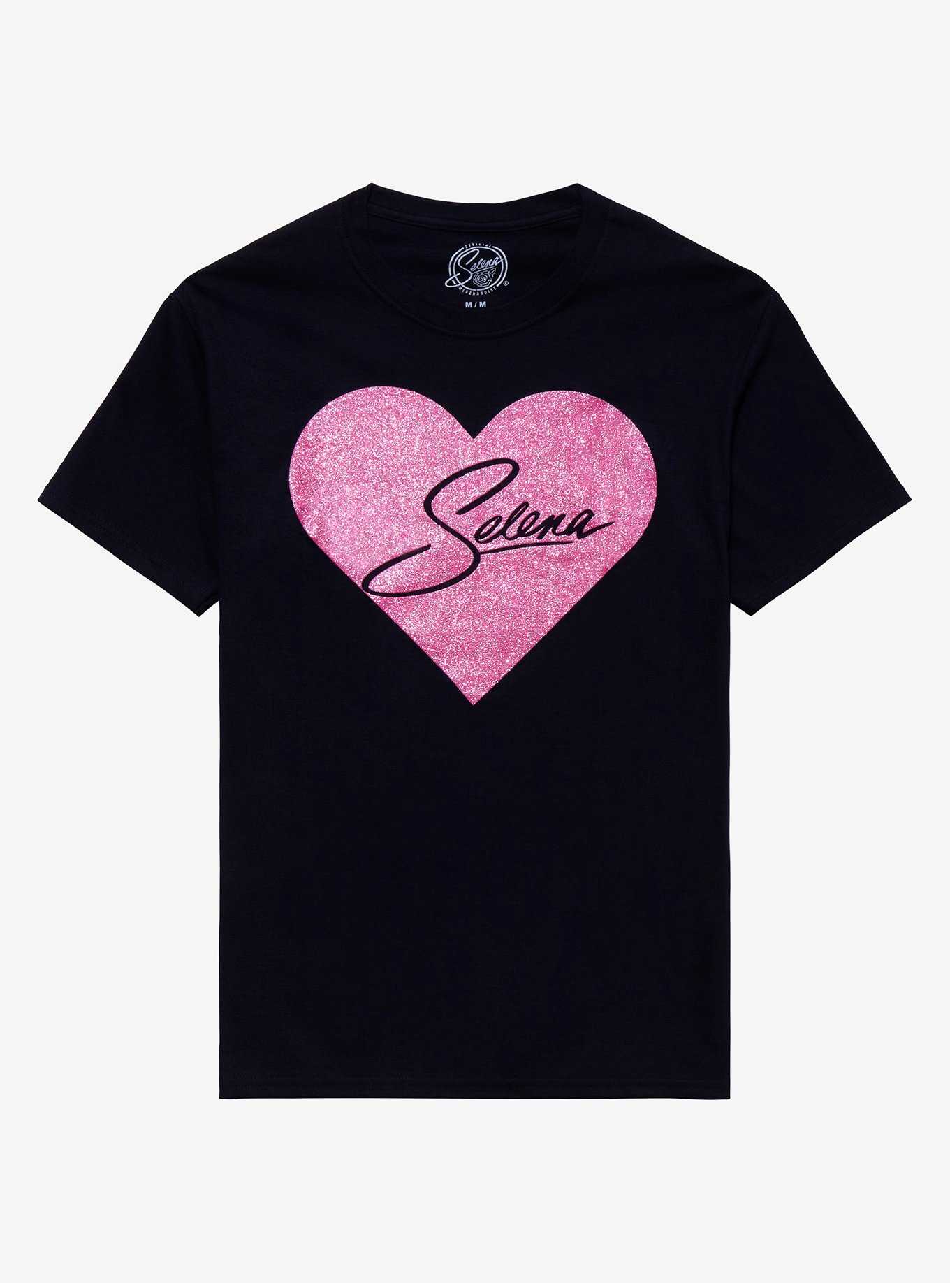 Selena Glitter Heart Boyfriend Fit Girls T-Shirt, , hi-res