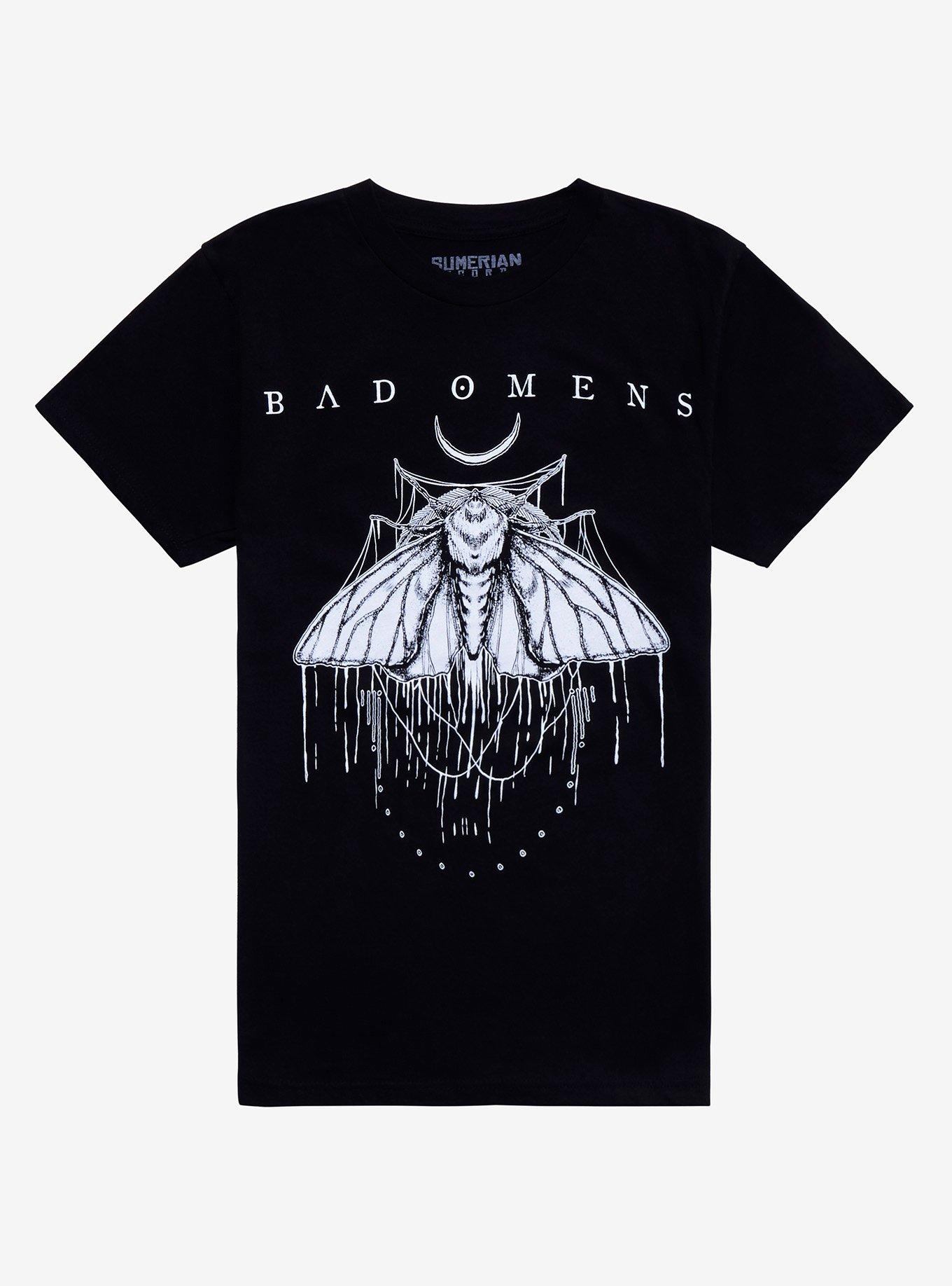 Bad Omens Moth Boyfriend Fit Girls T-Shirt, BLACK, hi-res