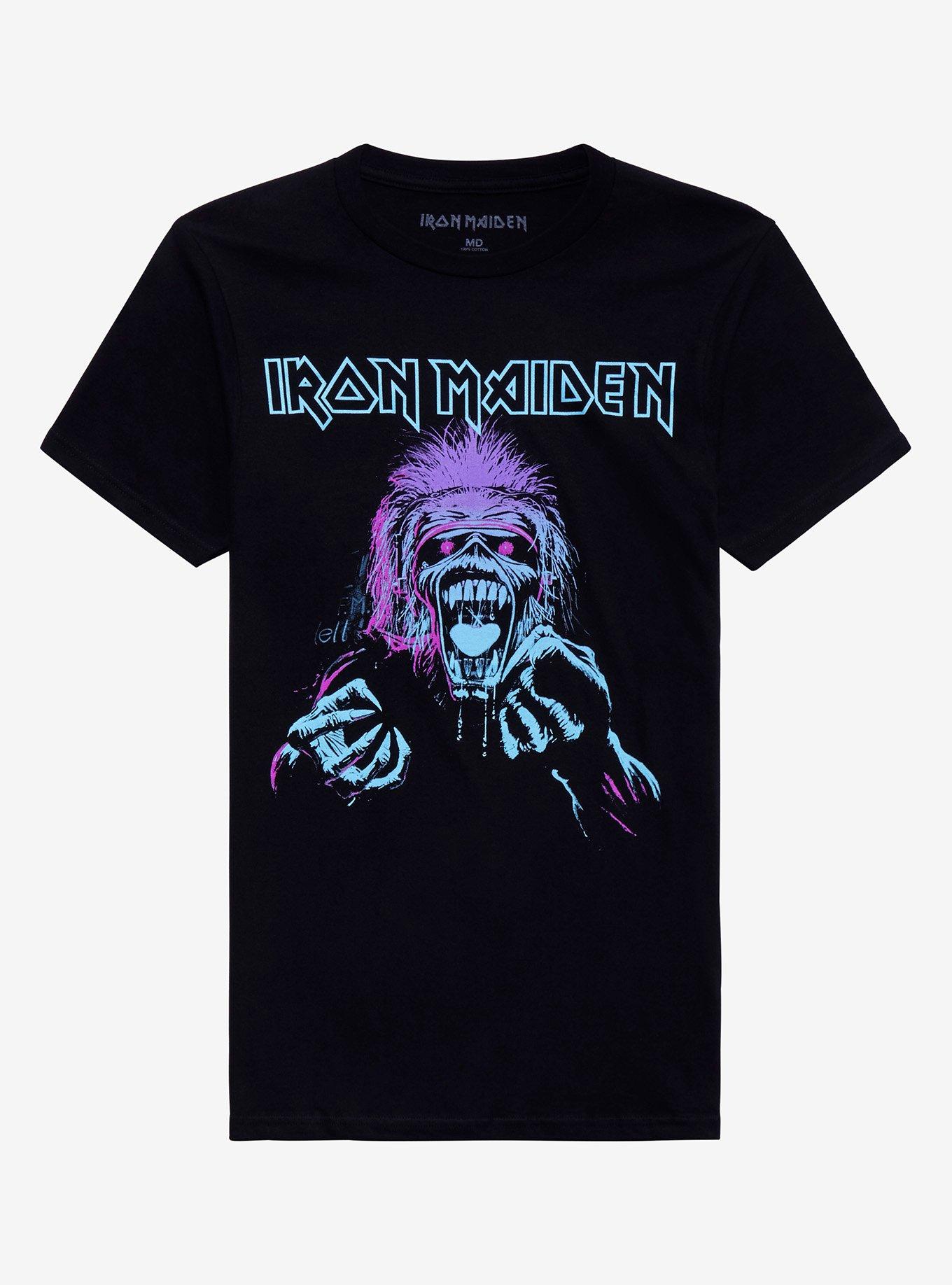 Iron Maiden Pastel Eddie Boyfriend Fit Girls T-Shirt, BLACK, hi-res