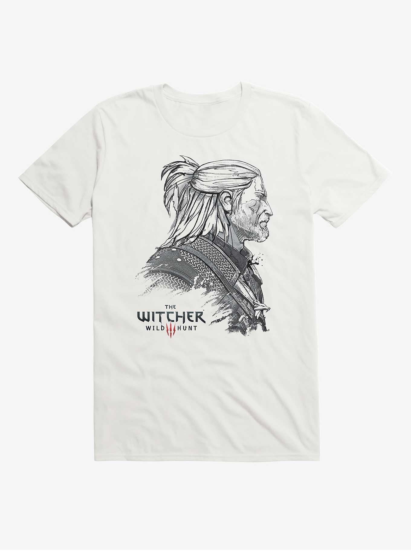 The Witcher 3: Wild Hunt Geralt of Rivia Sketch with Logo T-Shirt, , hi-res