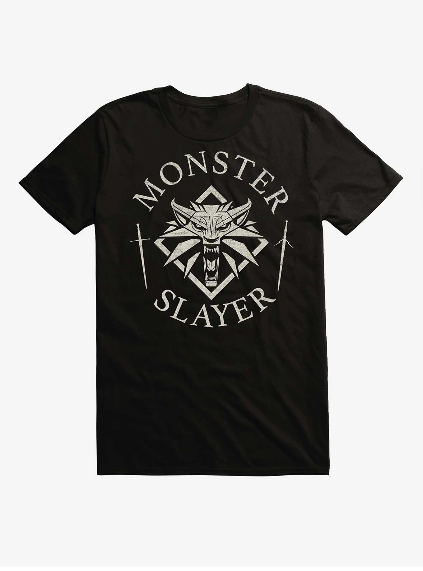 The Witcher 3: Wild Hunt Monster Slayer Wolf Symbol Layout T-Shirt, , hi-res