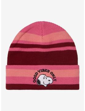 Peanuts Snoopy Good Vibes Only Stripe Beanie, , hi-res