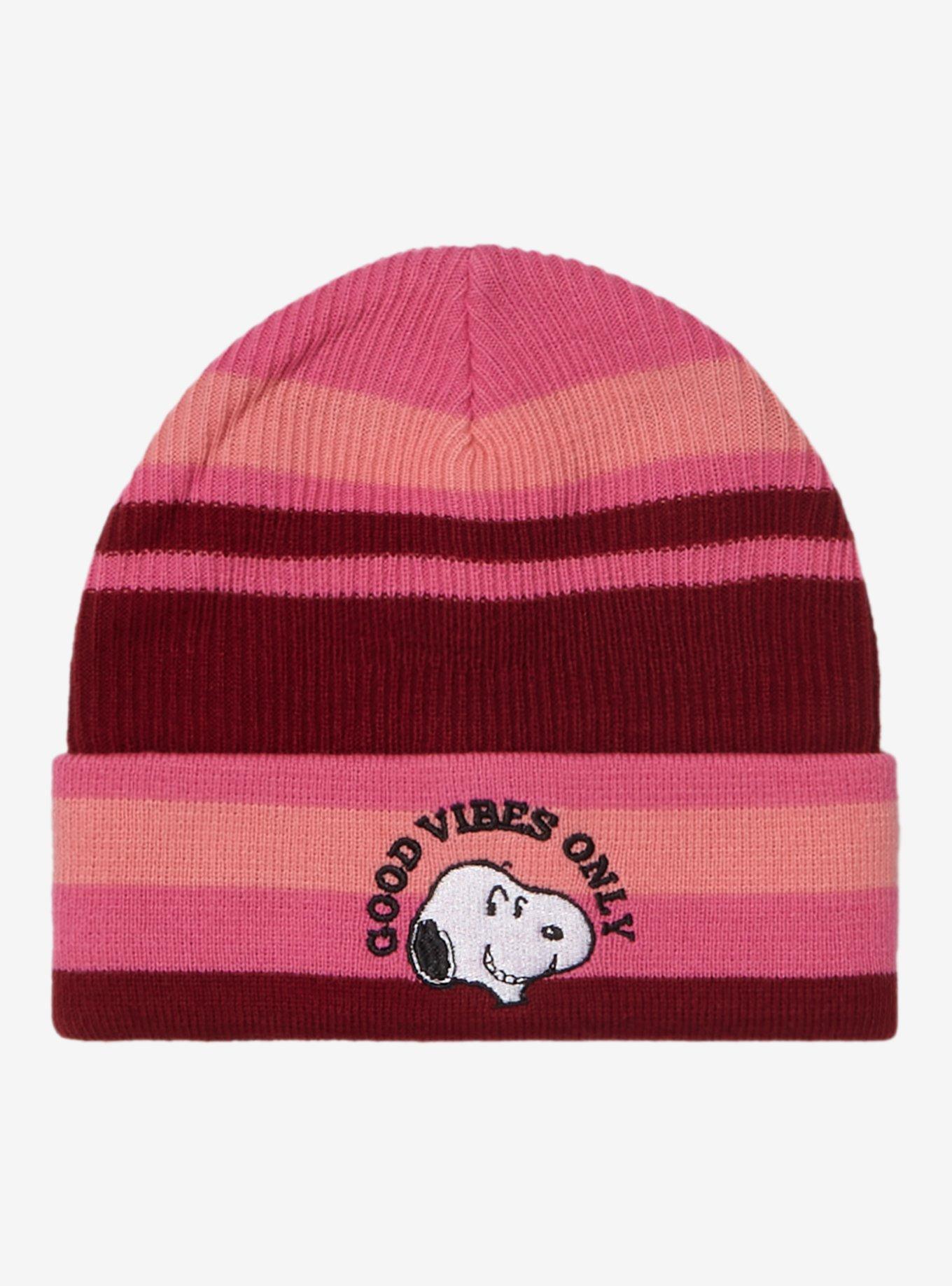 Peanuts Snoopy Good Vibes Only Stripe Beanie, , hi-res