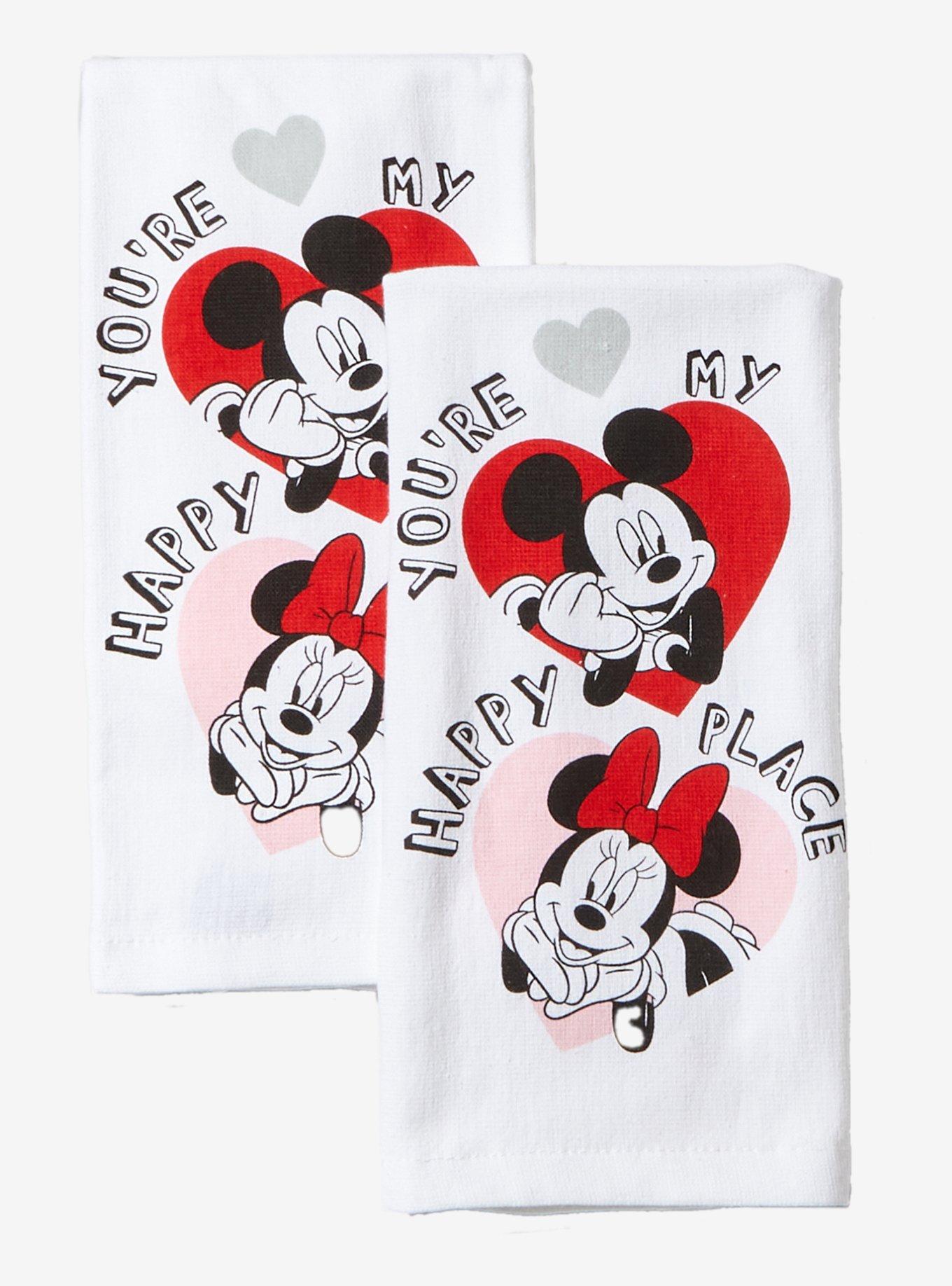 Disney Mickey Mouse & Minnie Mouse Heart Kitchen Towel Set, , hi-res