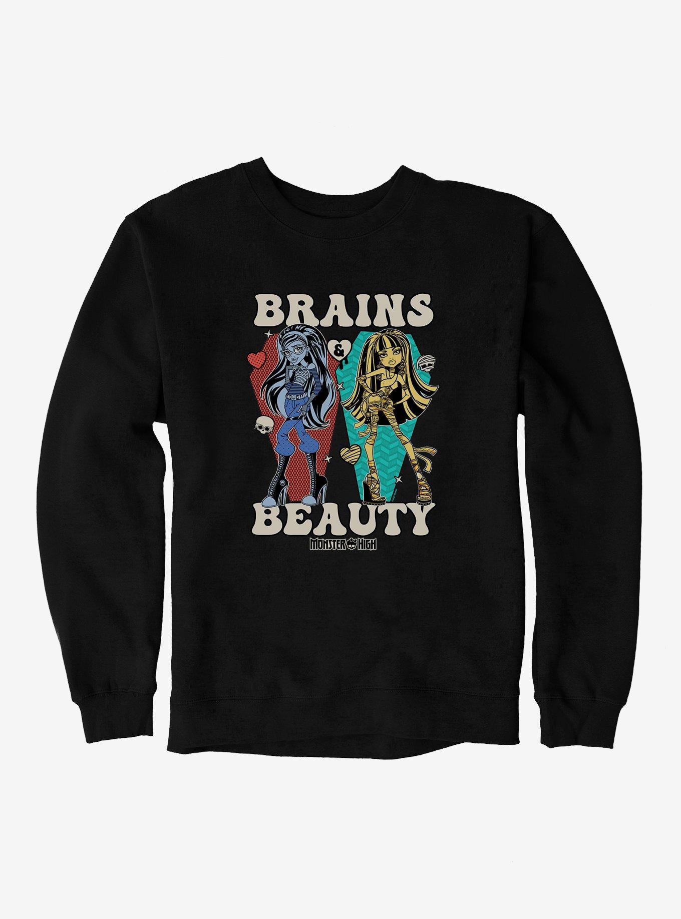 Monster High Brains And Beauty Ghoulia And Cleo Sweatshirt, BLACK, hi-res