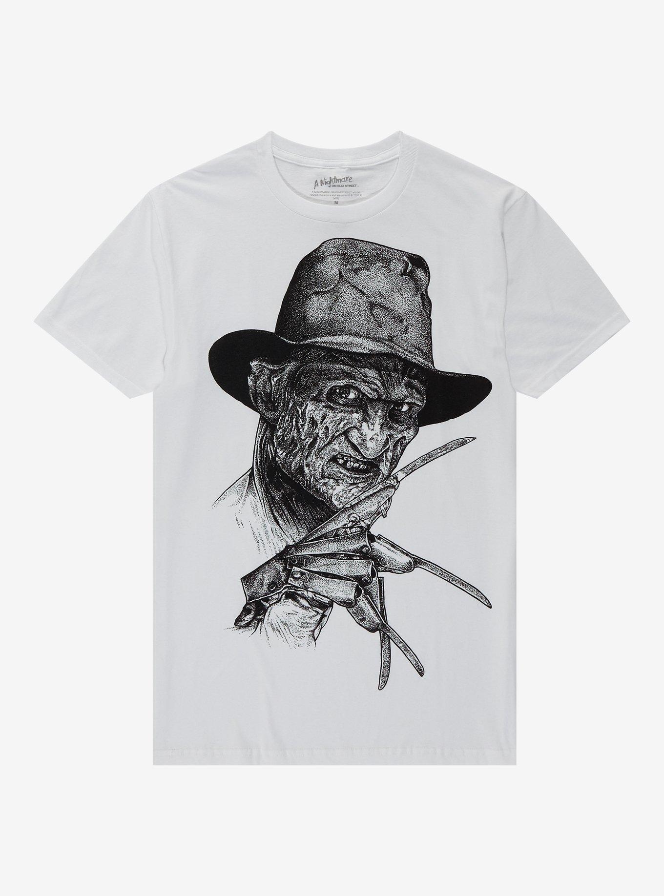 A Nightmare On Elm Street Black & White Jumbo Print T-Shirt, BLACK, hi-res