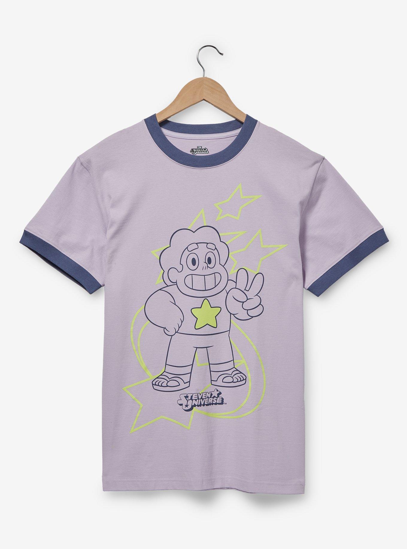 Steven Universe Tonal Portrait Ringer T-Shirt - BoxLunch Exclusive, LILAC, hi-res