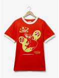 Cow and Chicken Red Guy Tonal Portrait Ringer T-Shirt - BoxLunch Exclusive, RED, hi-res