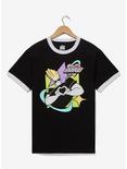 Johnny Bravo Character Ringer T-Shirt - BoxLunch Exclusive, BLACK, hi-res