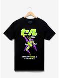 Dragon Ball Z Cell Bubble Lettering T-Shirt - BoxLunch Exclusive, BLACK, hi-res