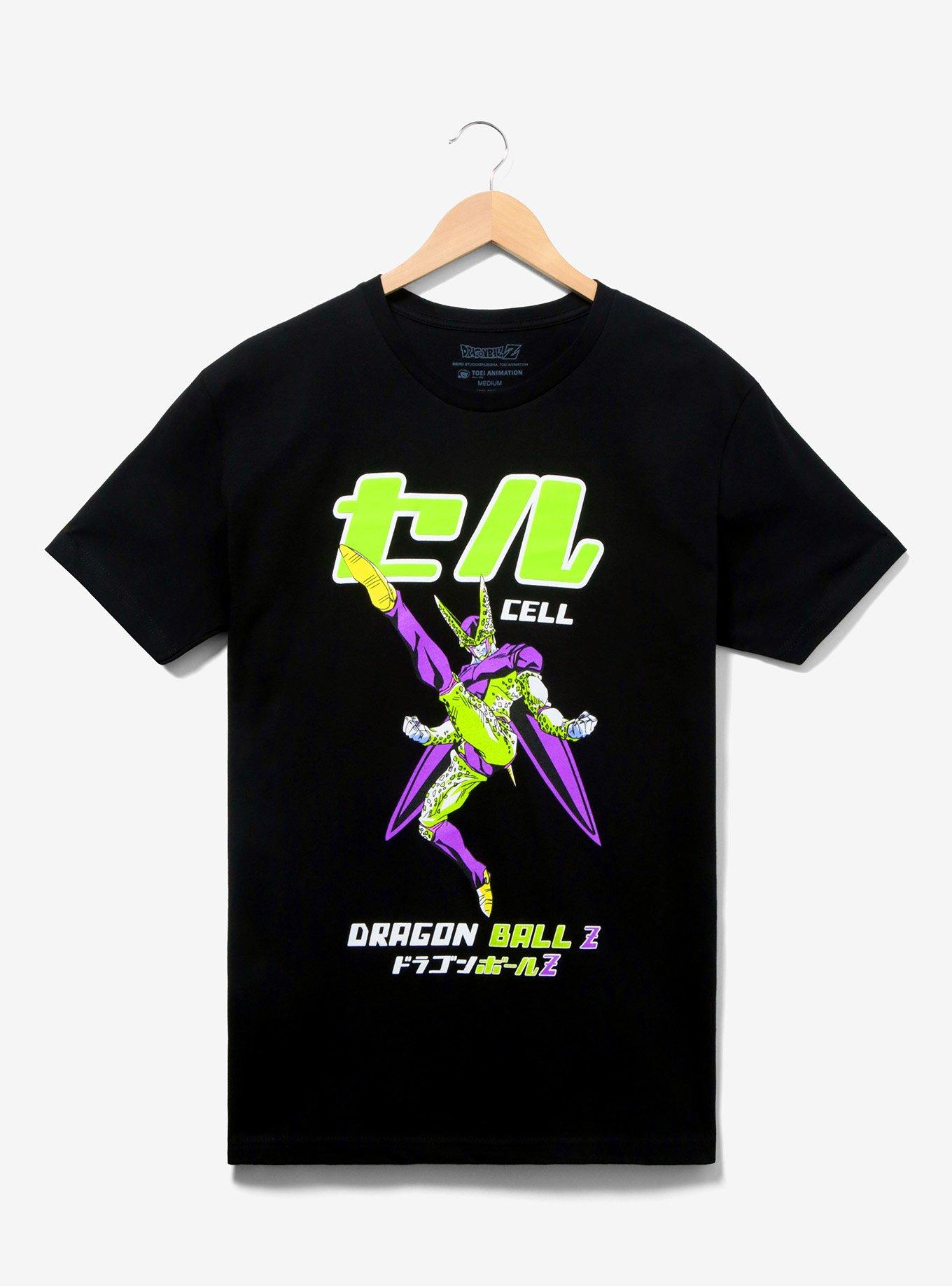 Dragon Ball Z Cell Bubble Lettering T-Shirt - BoxLunch Exclusive, BLACK, hi-res