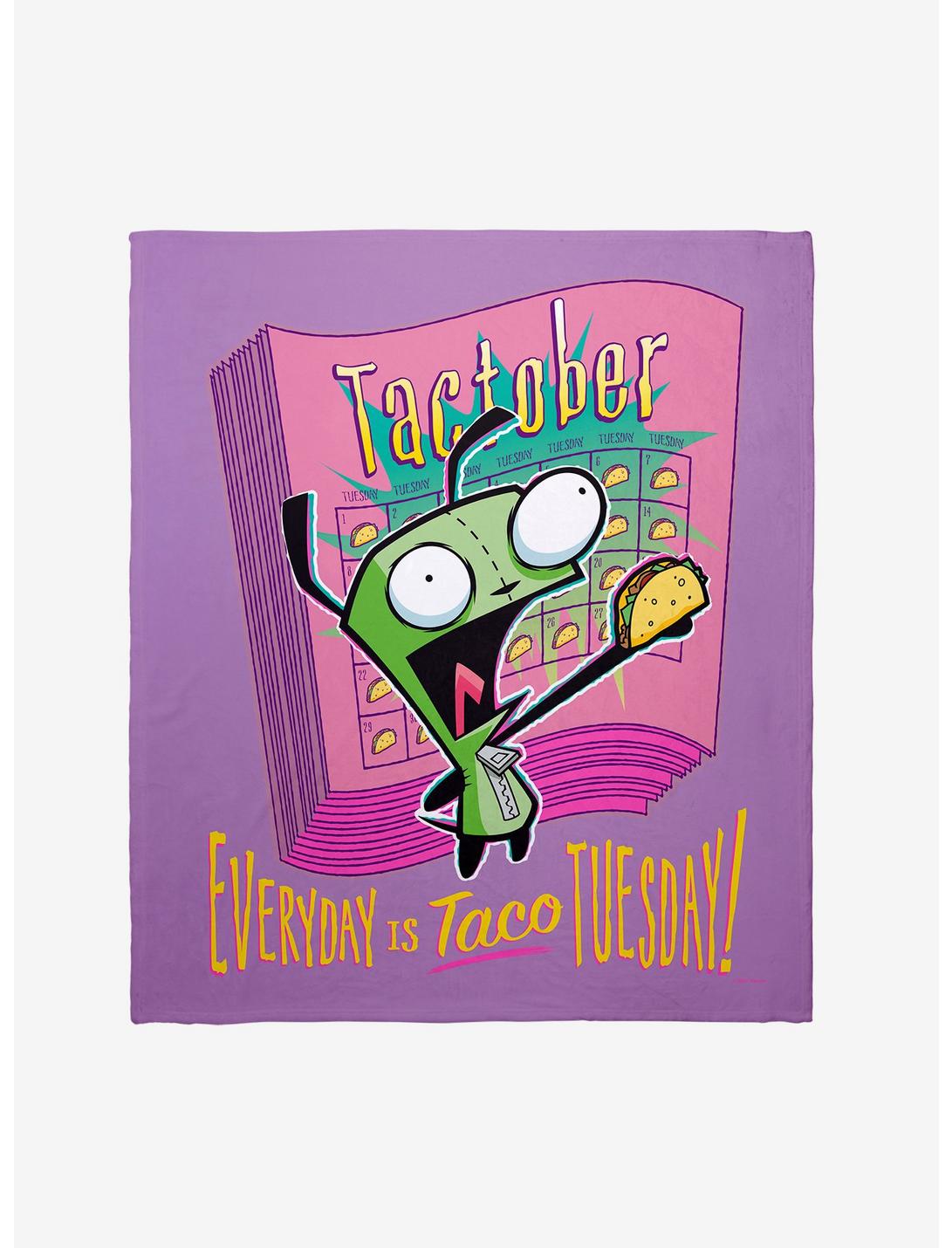 Invader Zim Gir Everyday Is Taco Tuesday Throw Blanket, , hi-res